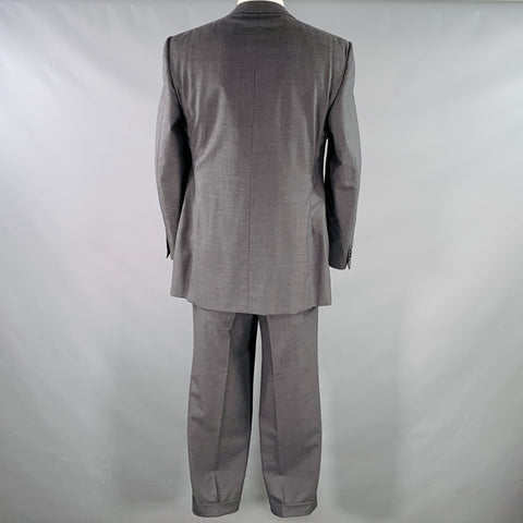 ERMENEGILDO ZEGNA Size 44 Grey Charcoal Wool Notch Lapel Suit