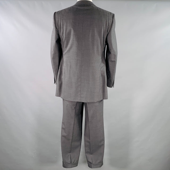 ERMENEGILDO ZEGNA Size 44 Grey Charcoal Wool Notch Lapel Suit