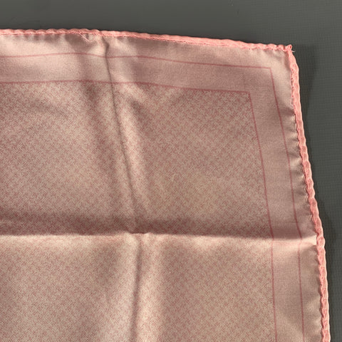 ANTHIME MOULEY Pink Mixed Pattern Silk Pocket Square