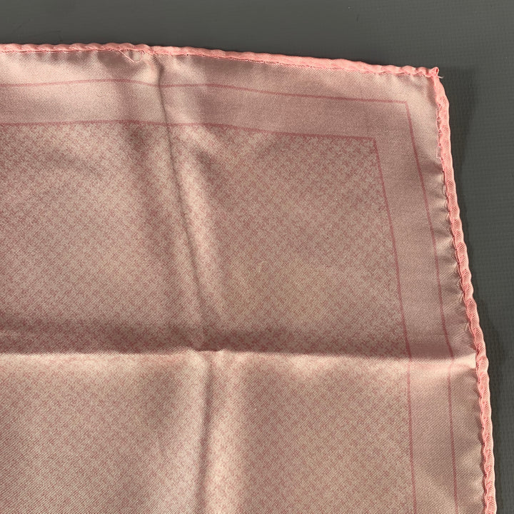 ANTHIME MOULEY Pink Mixed Pattern Silk Pocket Square