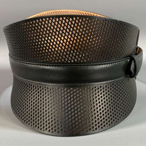 ALAIA Waist Size 25 Black Brown Diamond Leather Belt