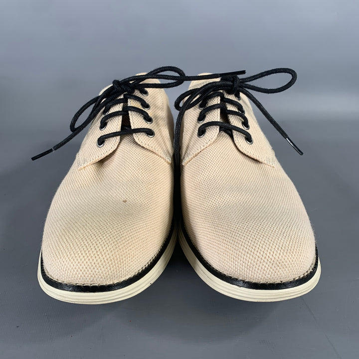 COLE HAAN Size 10.5 Cream Black Textured Sneakers