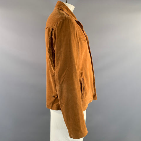 ADAM KIMMEL Size L Brown Cognac Cotton Button Up Long Sleeve Shirt