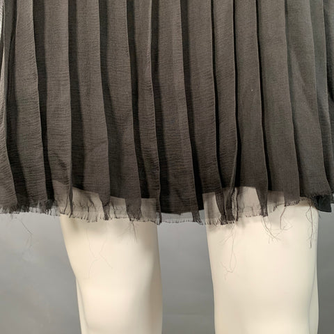 CHANEL Vintage 2008 Cruise Size S Black Silk Pleated Sleeveless Knee Length Cocktail Dress