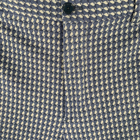 ETRO Size 42 Navy Blue Print Viscose Blend Flat Front Dress Pants
