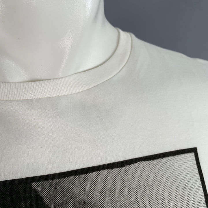 NEIL BARRETT Size M Sid McQueen Hybrid Mugshot White Black Print Cotton Loose Fit Crew Neck T-shirt