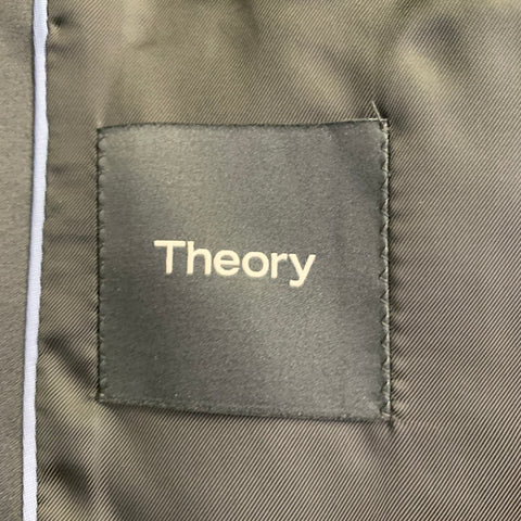 THEORY Size 40 Purple Black Velvet Satin Single Button Tuxedo Sport Coat