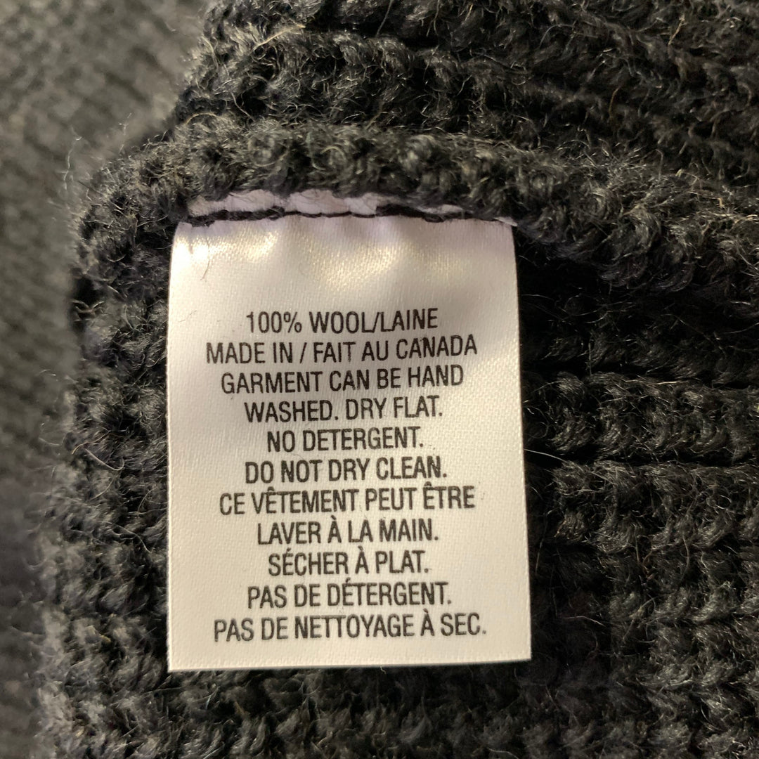 JAMES COWARD Size XL Black Ribbed Wool Raglan Sweater