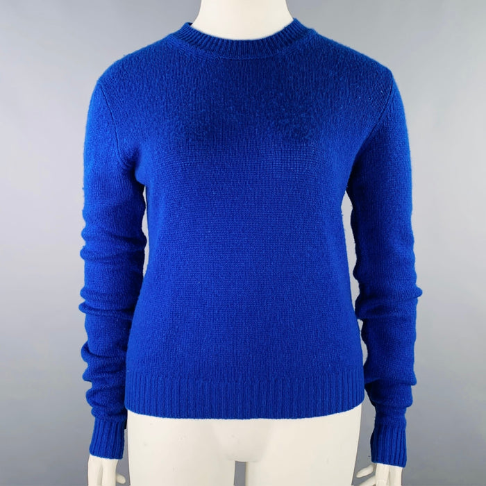 BOTTEGA VENETA Size 12 Blue Cashmere Blend Crew Neck Sweater