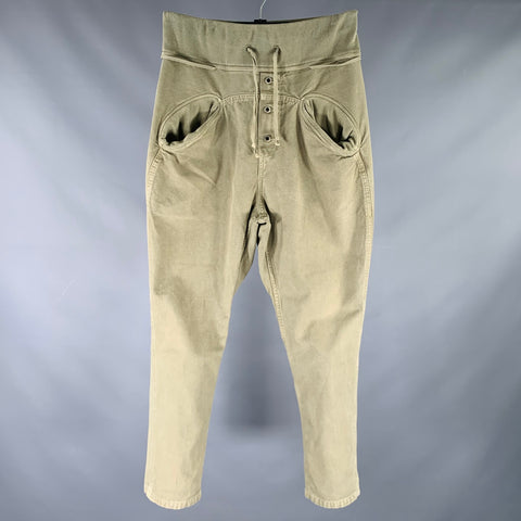 BERNARD ZINS Size 30 Khaki Cotton Flat Front Casual Pants