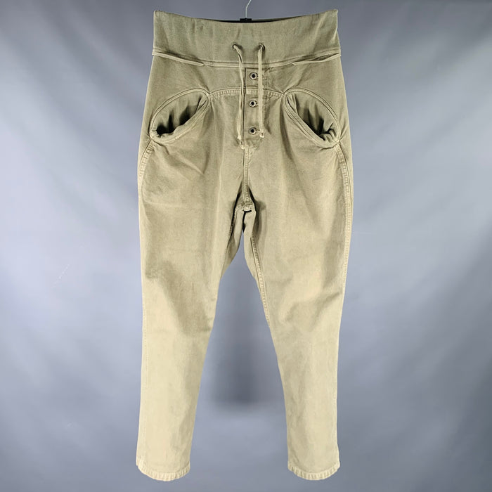 KAPITAL Size M -Sarouel- Green Cotton Drop Crotch Casual Pants