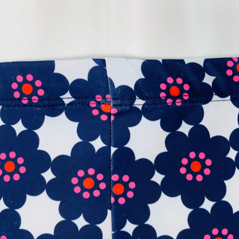 MR TURK Size L Navy White Pink Floral Nylon Blend Mesh Swim Trunks