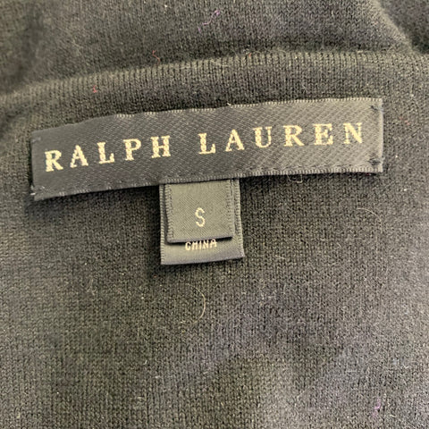 RALPH LAUREN Size S Black Cashmere/polyester Knitted Wrap Dress
