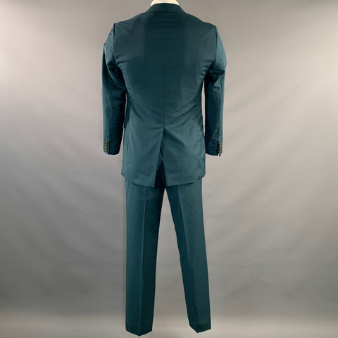 INDOCHINO Chest Size 40 Teal Wool & Mohair 34 30 Suit
