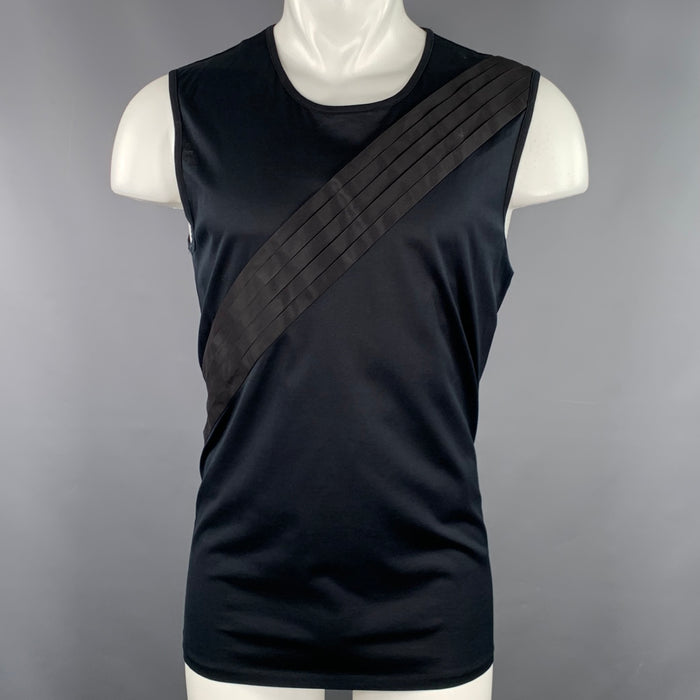 Débardeur plissé sans manches en coton noir DIOR HOMME taille M