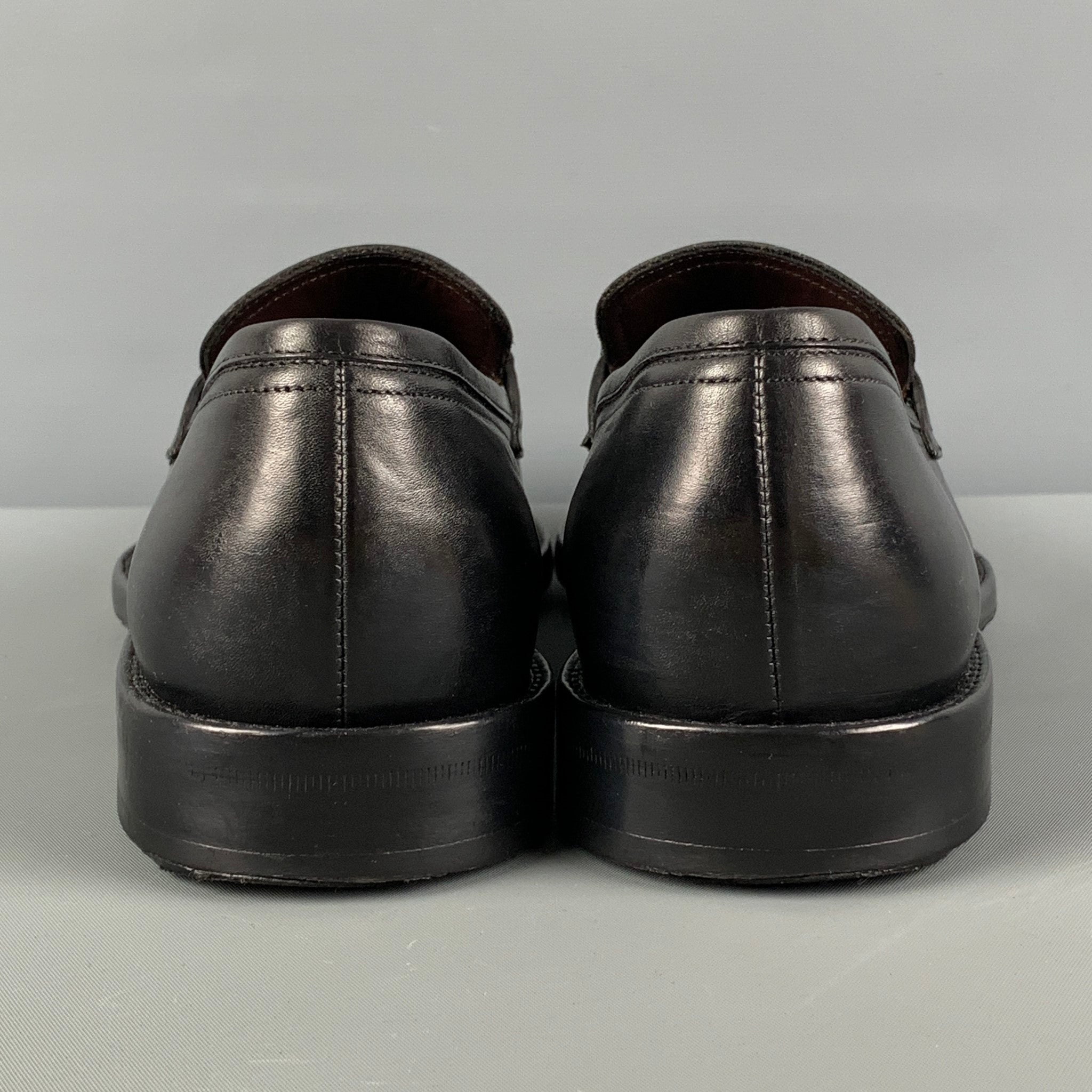 SALVATORE FERRAGAMO Size 7.5 Black Silver Leather Horsebit