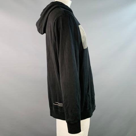 OVADIA & SONS Taille XXL Noir Gris Guépard Imprimé Photo Coton Sweat à Capuche