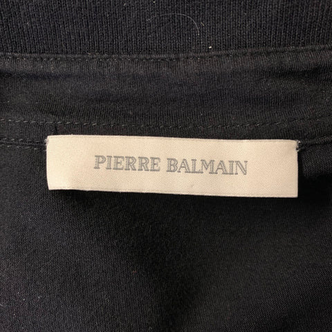 PIERRE BALMAIN Size XS Black Gold Embroidery Cotton Polo