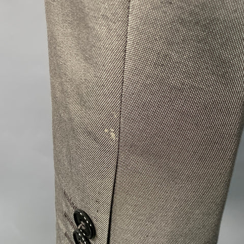DOLCE & GABBANA Size 38 Grey Cotton Silk Peak Lapel Single Button Sport Coat