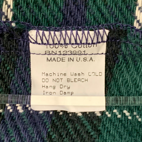 GITMAN VINTAGE Size XL Green Blue Plaid Cotton Twill Button Down Collar Long Sleeve Shirt