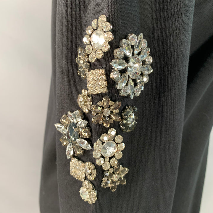 MCQ by ALEXANDER MCQUEEN Size XXS Black Cotton Blend Crystal Embellishment Sweatshirt Dress