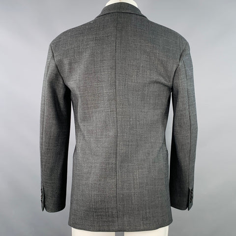 DIRK BIKKEMBERGS Size 36 Grey Black Polyester Wool Peak Lapel Sport Coat