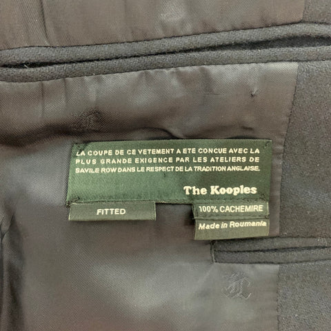 THE KOOPLES Taille 40 Manteau de sport à revers en cachemire bleu marine