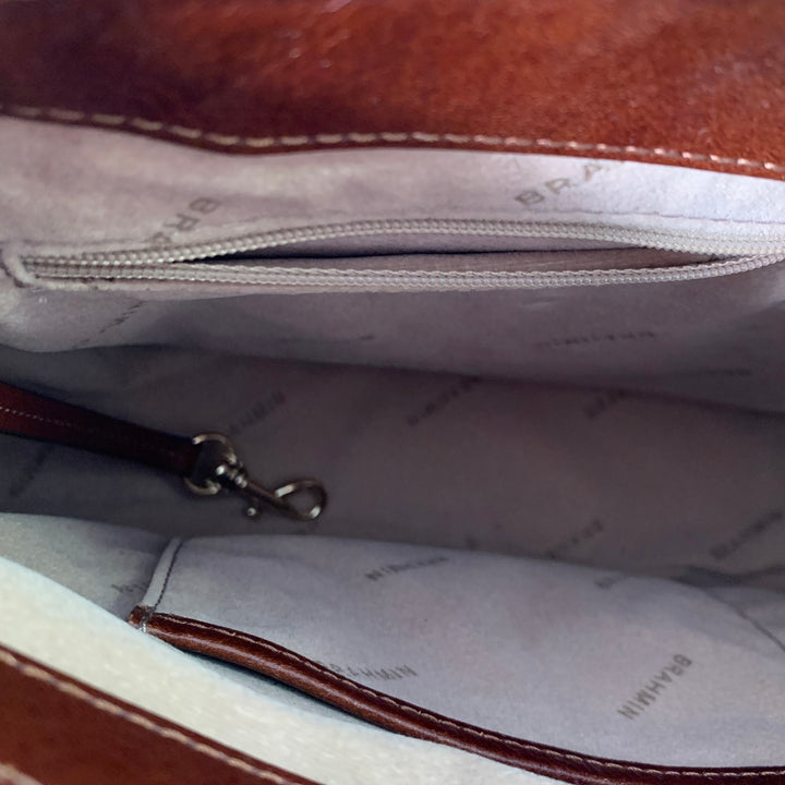 BRAHMIN Addilyn Brown Cognac Leather Crossbody Handbag