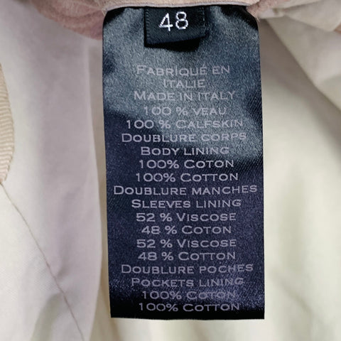 BALMAIN PE16 Veste en daim de veau beige à capuche et boutons-pression asymétriques Taille S