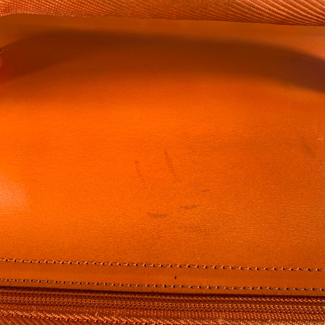 PIQUADRO Orange Leather Messenger Laptop Bag
