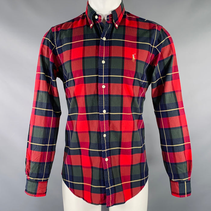RALPH LAUREN Size S Red Blue Green Plaid Woven Button Down Long Sleeve Shirt