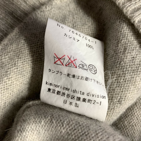 KIMINORI MORISHITA Size M Grey Cashmere Knit Crew Neck Pullover Womens