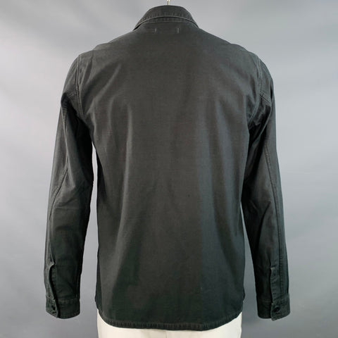 NONNATIVE Size XL Grey Charcoal Cotton Two Pockets Long Sleeve Shirt