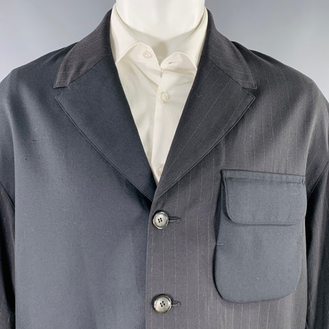 MY BEAUTIFUL LANDLET Veste de sport oversize en laine rayée noire Taille XS