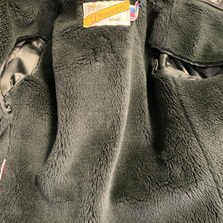 PERFECTO by  SCHOTT Vintage Size 46 125 Black Leather Motorcycle Jacket