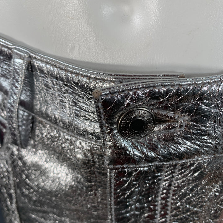 ZADIG & VOLTAIRE Size S Poete Metallic Silver Jean Cut Straight Casual Pants