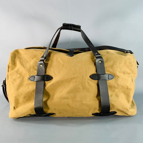 FILSON Large Rugged Tan Brown Cotton Canvas Twill Duffle Bag