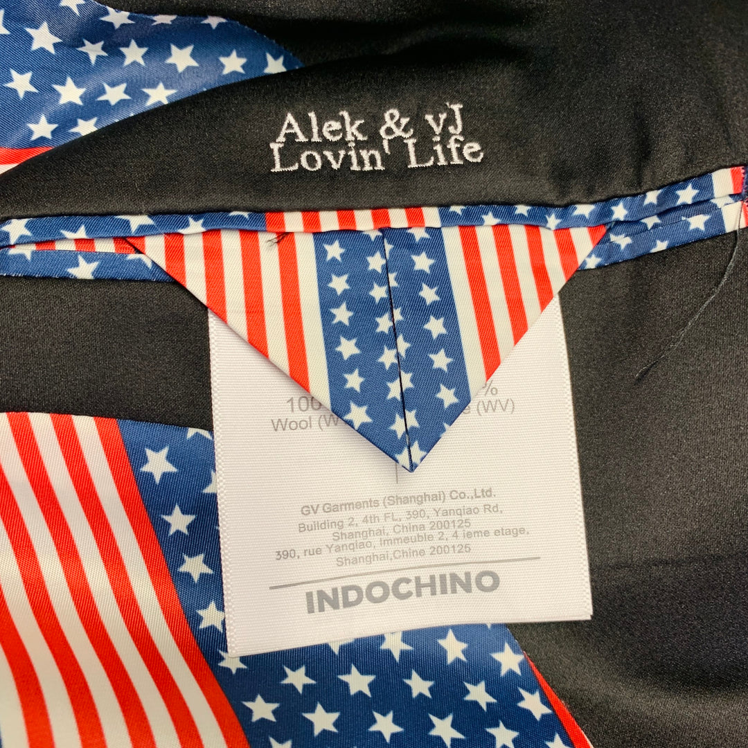 INDOCHINO Size M Black Wool Notch Lapel Tuxedo