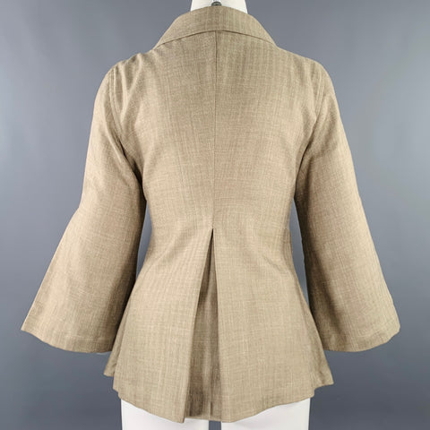 MARIA LUISA B Size 6 Beige Taupe Linen Blend Jacket Blazer