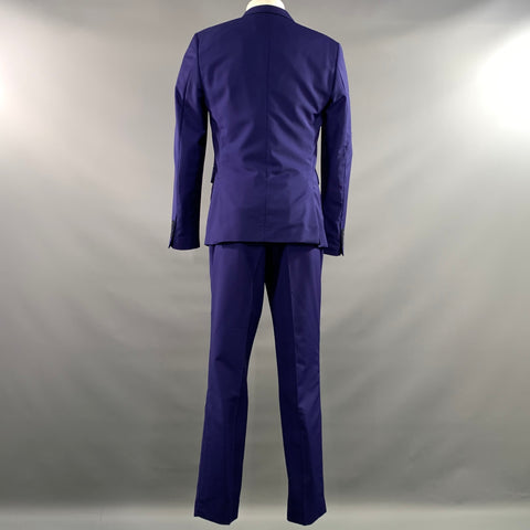 PAUL SMITH Chest Size 40 Regular Blue Royal Blue Wool  Mohair Notch Lapel Suit