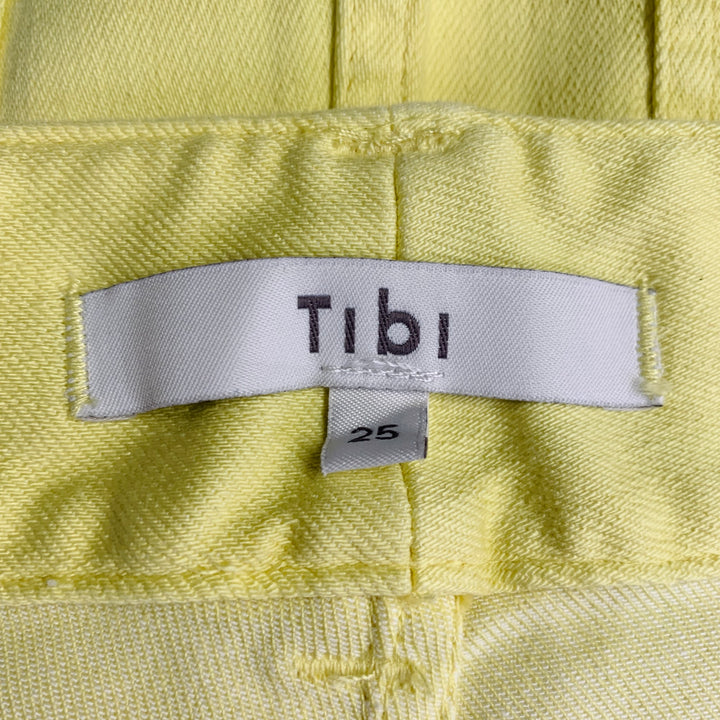 TIBI Size 25 Yellow Cotton Blend Straight Five Pocket Zip Fly Casual Pants