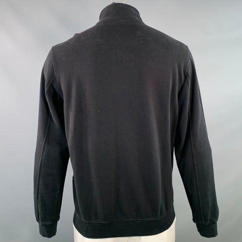 STONE ISLAND Size XL Black Cotton Jersey Zip Up Bomber Jacket