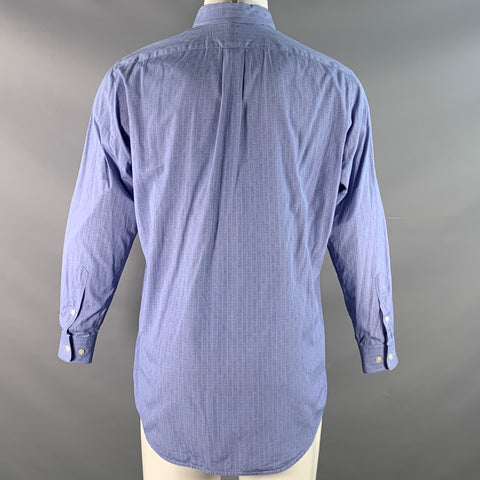 POLO by RALPH LAUREN Size M Blue White Plaid Cotton Long Sleeve Shirt