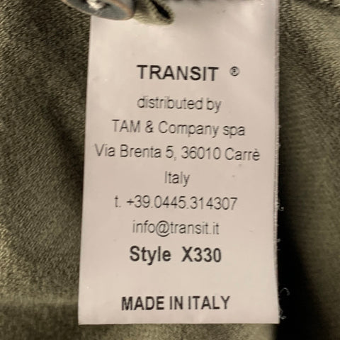 TRANSIT Camisa de manga larga en mezcla de algodón verde Talla M