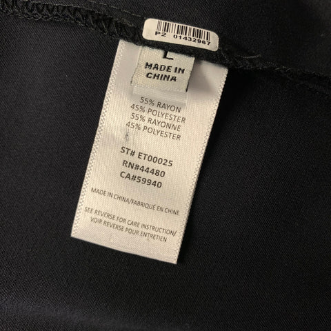 ELWOOD Size L Black Rayon Blend Patch Pockets Short Sleeve Shirt