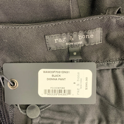 Pantalon droit pour femme RAG & BONE Taille 8, noir, mélange de viscose