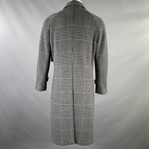 PAOLO MARTORANO Size M Charcoal Plaid Wool Raglan Sleeve Coat