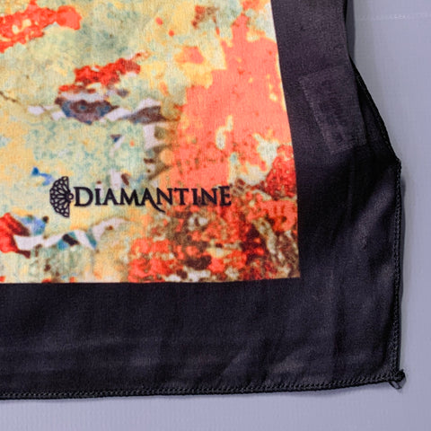 DIAMANTINE Multi Color Abstract Silk Calla Lily Scarf