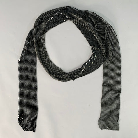 COLLIER Foulard en métal maillé noir VINTAGE