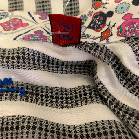 ROBERT GRAHAM Size L White Grey Stripe Cotton Button Up Long Sleeve Shirt